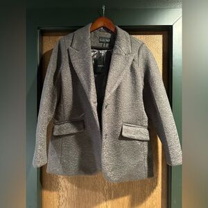 Anthropologie Ellen Tracy Boucle Blazer Charcoal size Large